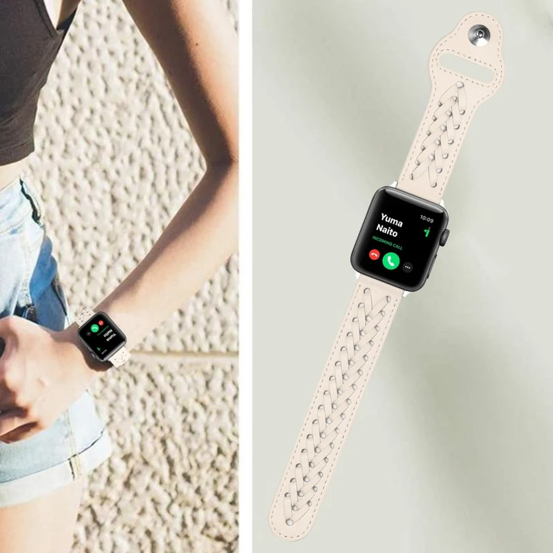 Super elegant Apple Watch Series 7 41mm Kunstleder armband