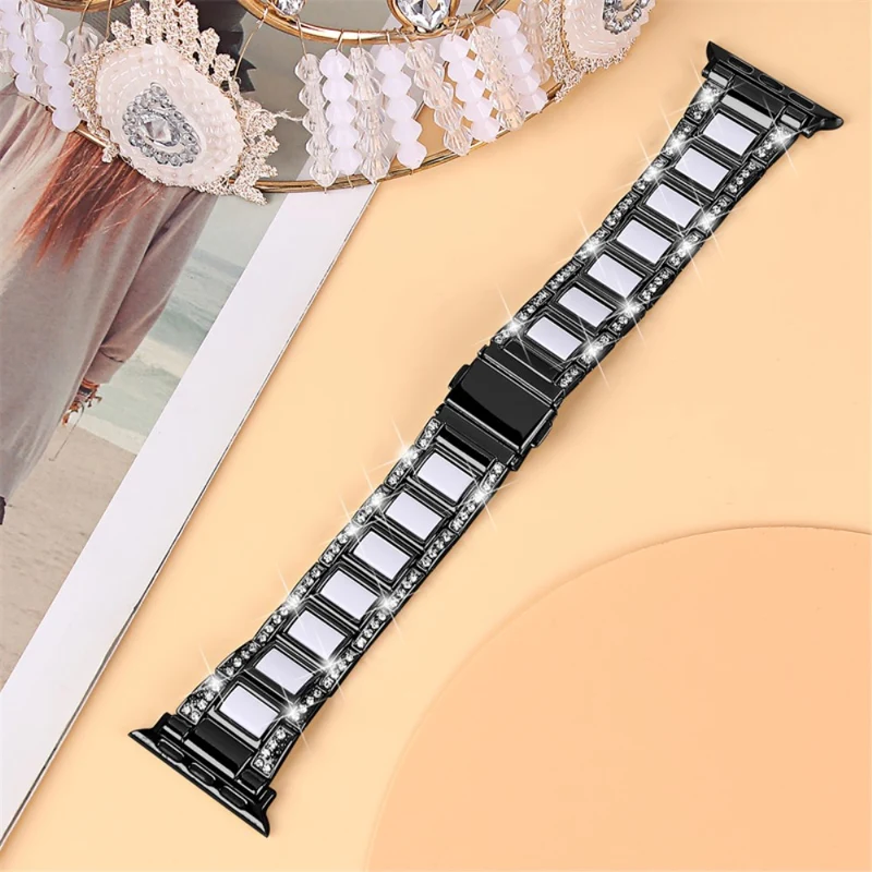 Süß Apple Watch Series 7 41mm Metall und Strass armband