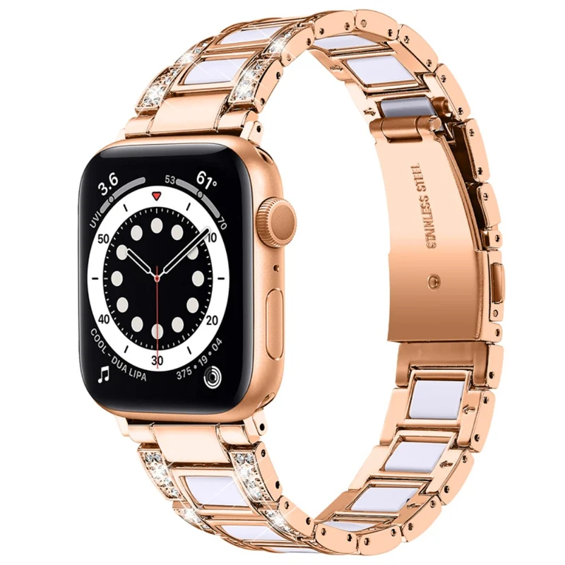 Süß Apple Watch Series 7 41mm Metall und Strass armband