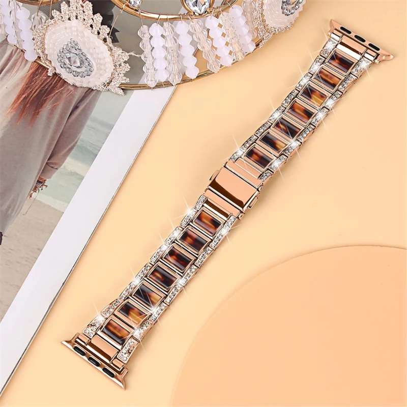 Süß Apple Watch Series 7 41mm Metall und Strass armband
