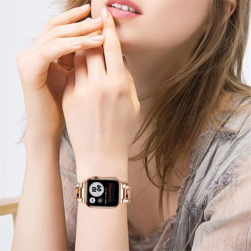 Süß Apple Watch Series 7 41mm Metall und Strass armband