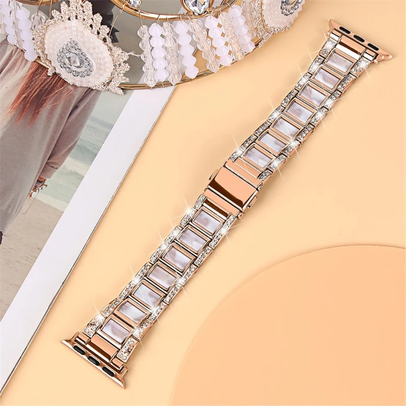 Süß Apple Watch Series 7 41mm Metall und Strass armband
