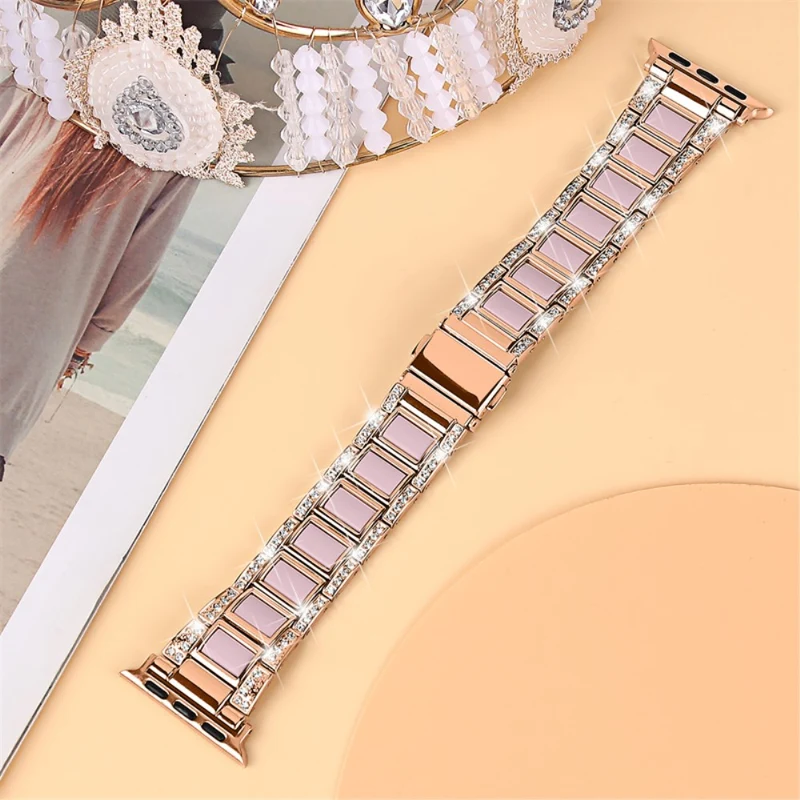 Süß Apple Watch Series 7 41mm Metall und Strass armband