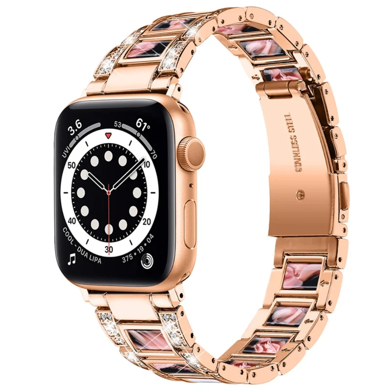 Süß Apple Watch Series 7 41mm Metall und Strass armband
