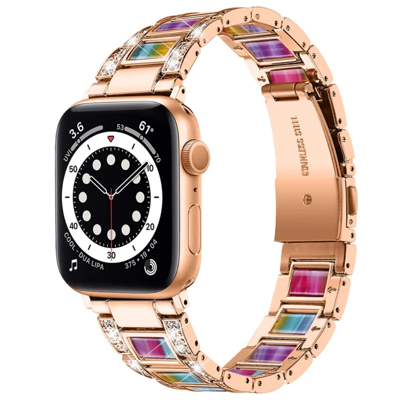 Süß Apple Watch Series 7 41mm Metall und Strass armband