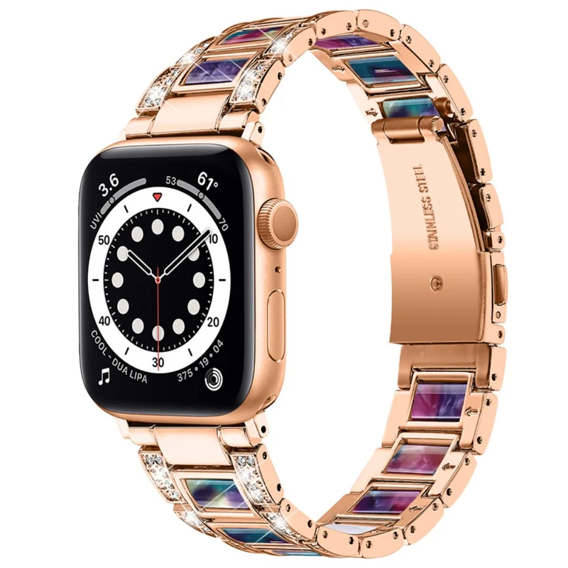 Süß Apple Watch Series 7 41mm Metall und Strass armband