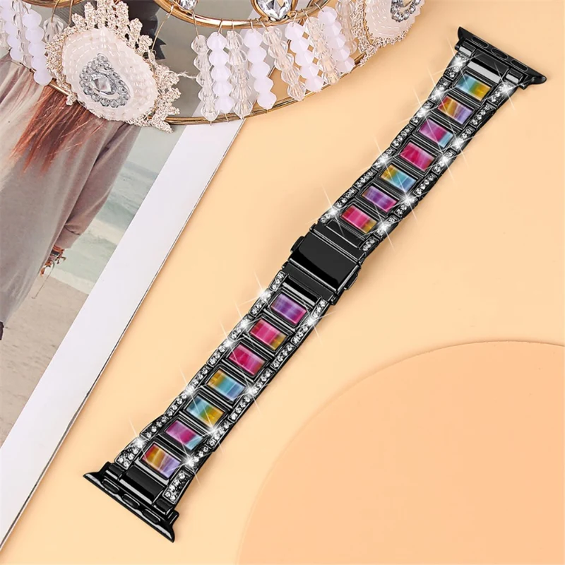 Süß Apple Watch Series 7 41mm Metall und Strass armband