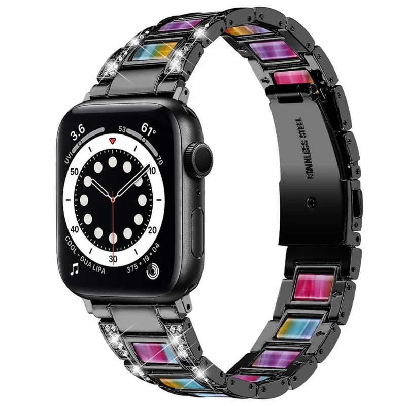 Süß Apple Watch Series 7 41mm Metall und Strass armband