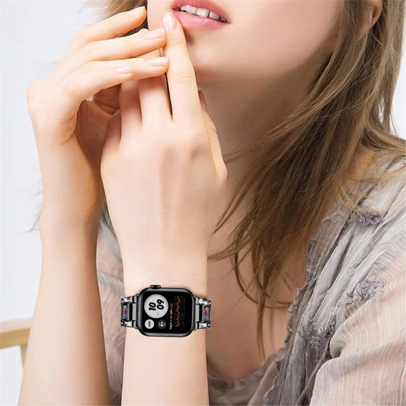 Süß Apple Watch Series 7 41mm Metall und Strass armband