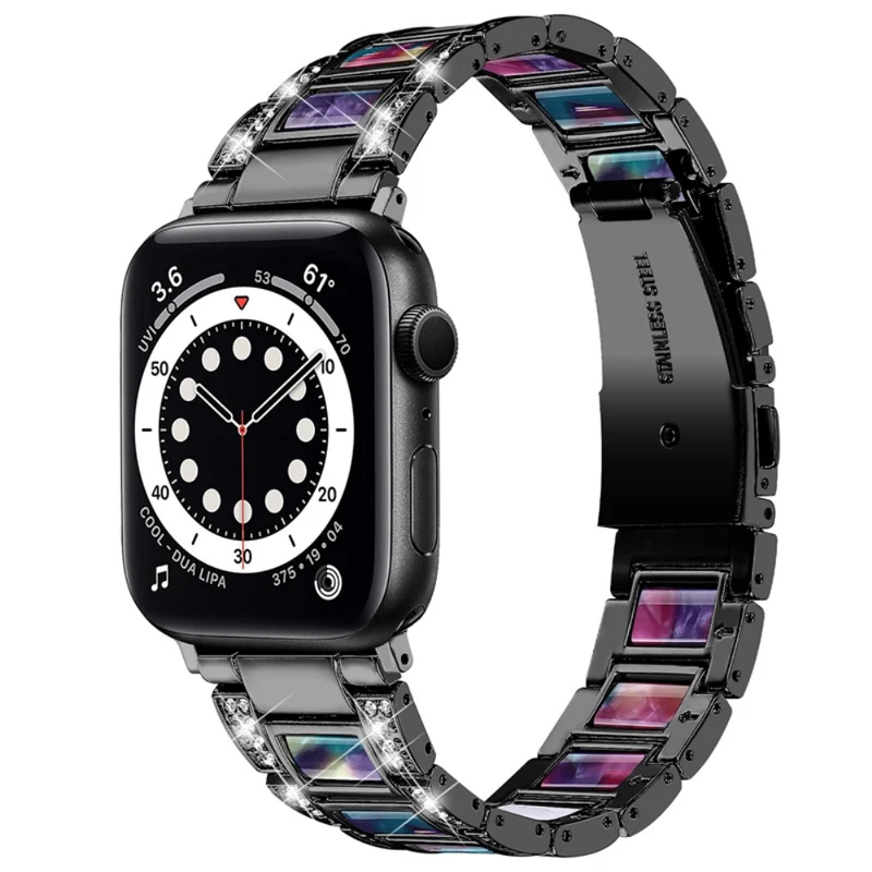 Süß Apple Watch Series 7 41mm Metall und Strass armband