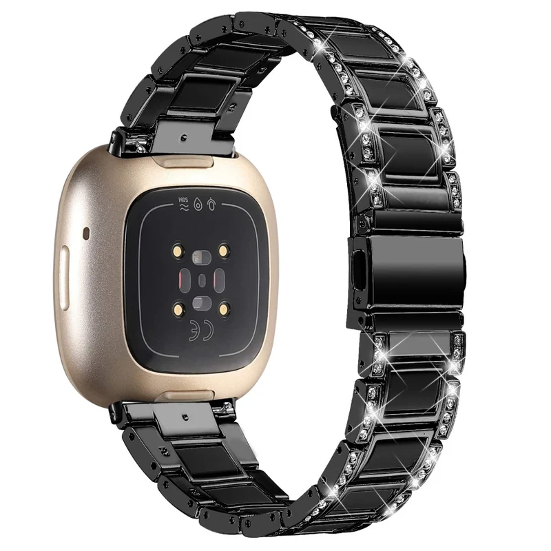 Sehr gut Fitbit Versa 3 Metall und Strass armband