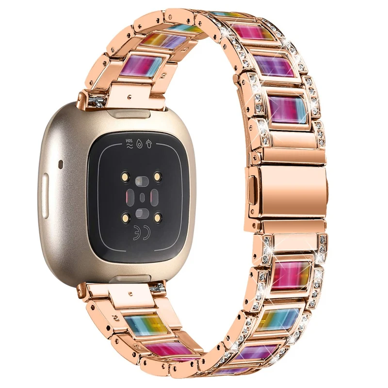 Sehr gut Fitbit Versa 3 Metall und Strass armband