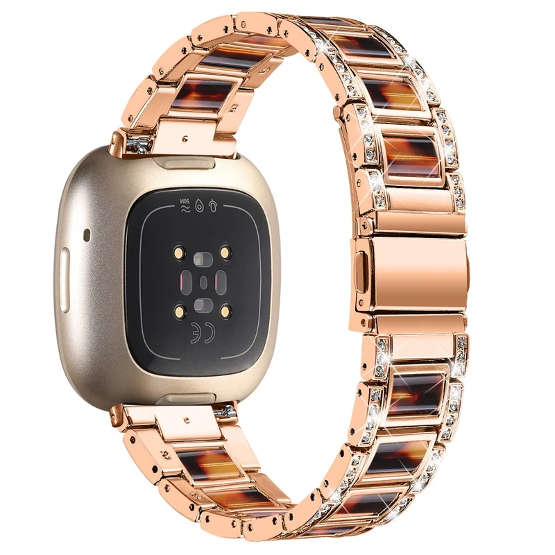 Sehr gut Fitbit Versa 3 Metall und Strass armband