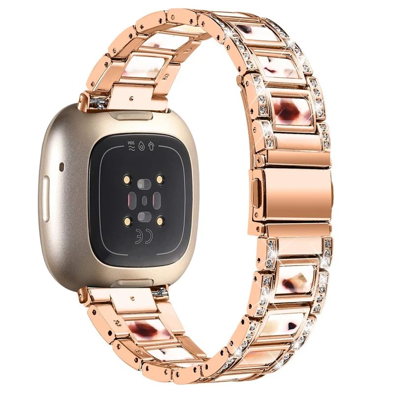 Sehr gut Fitbit Versa 3 Metall und Strass armband