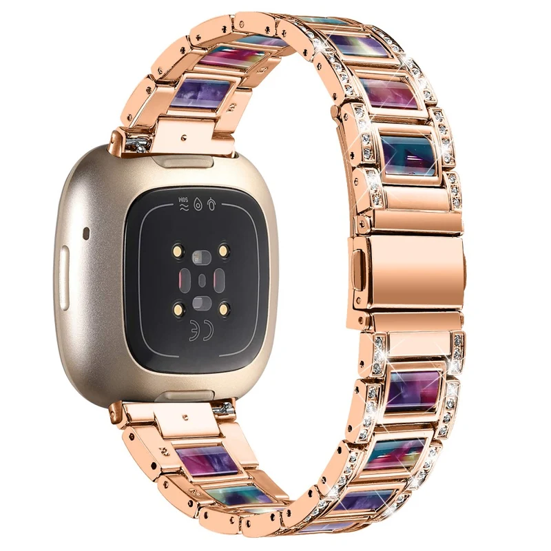 Sehr gut Fitbit Versa 3 Metall und Strass armband