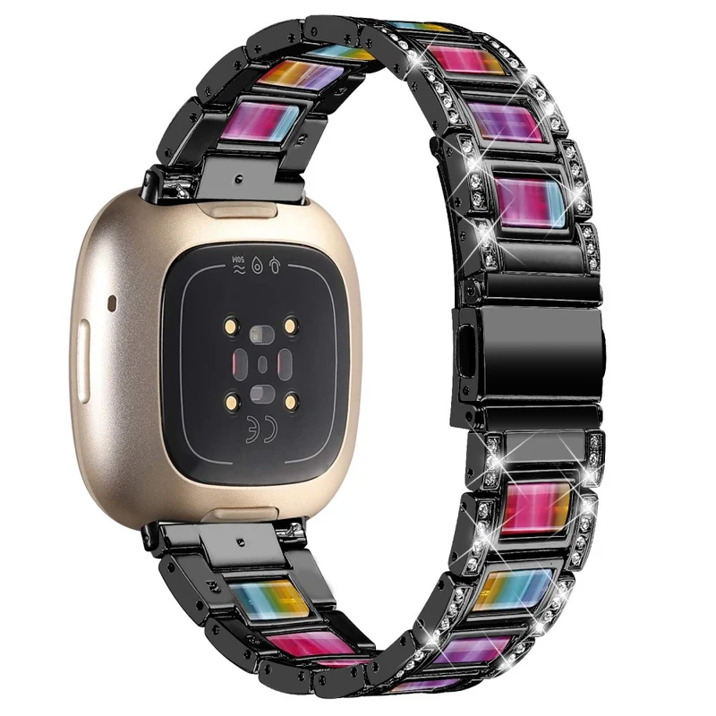 Sehr gut Fitbit Versa 3 Metall und Strass armband