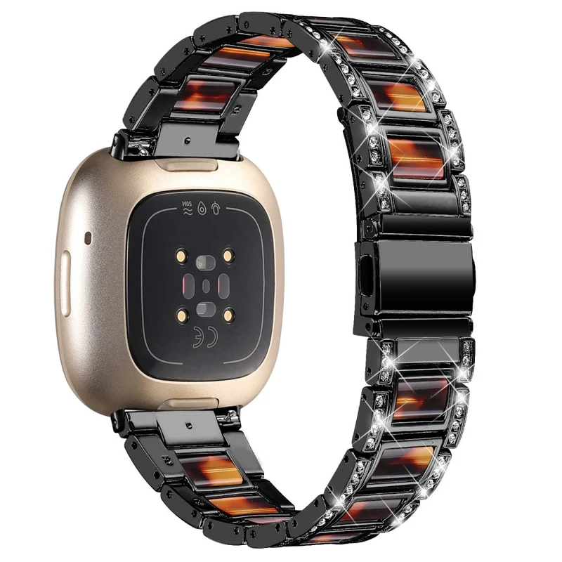 Sehr gut Fitbit Versa 3 Metall und Strass armband