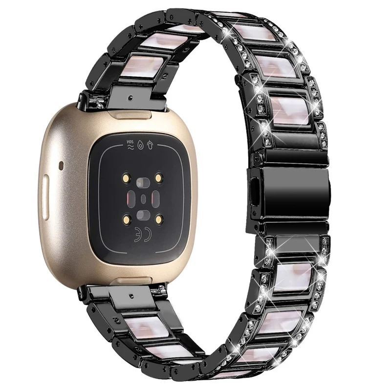 Sehr gut Fitbit Versa 3 Metall und Strass armband