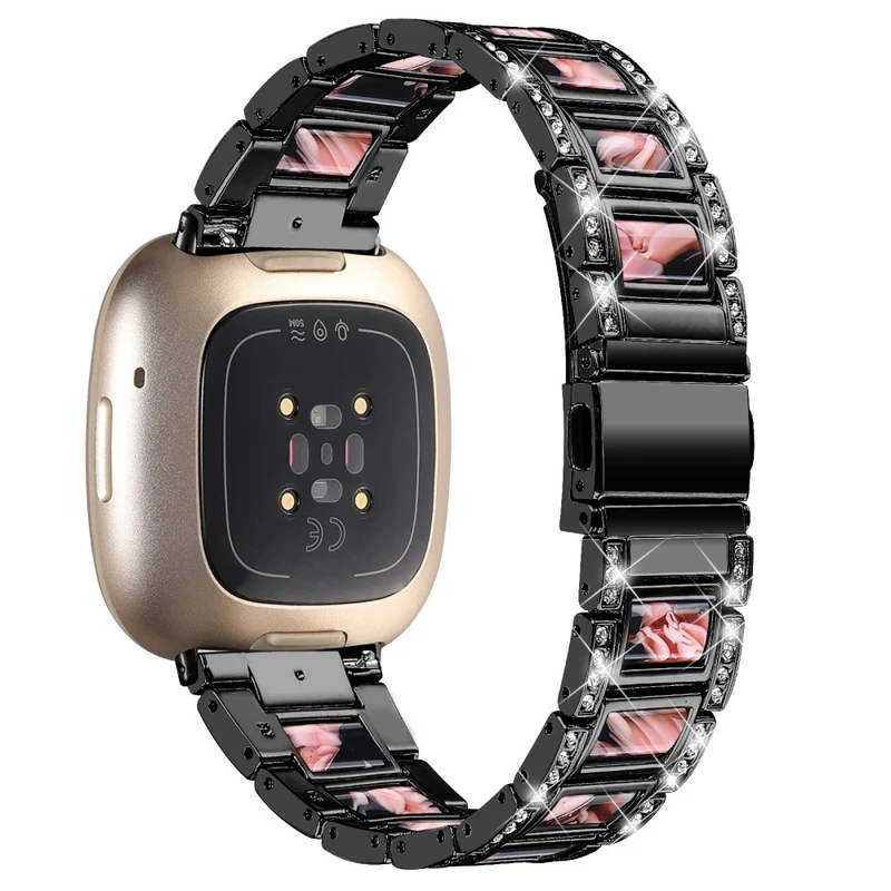 Sehr gut Fitbit Versa 3 Metall und Strass armband