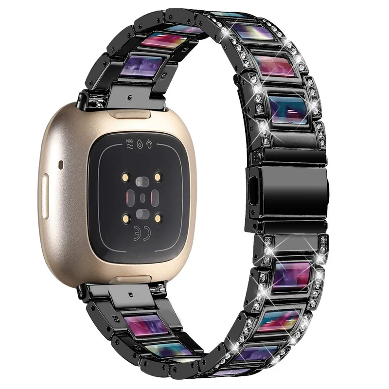 Sehr gut Fitbit Versa 3 Metall und Strass armband