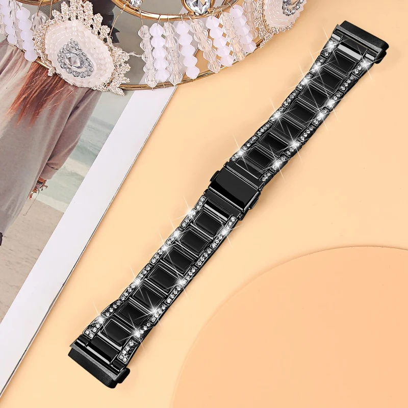 Sehr gut Fitbit Versa 3 Metall und Strass armband