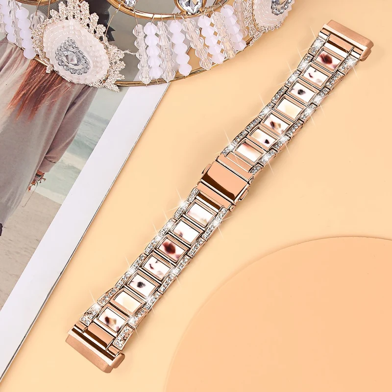 Sehr gut Fitbit Versa 3 Metall und Strass armband