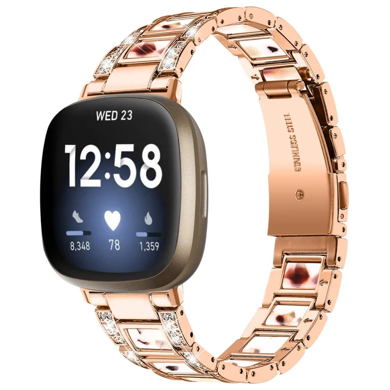 Sehr gut Fitbit Versa 3 Metall und Strass armband