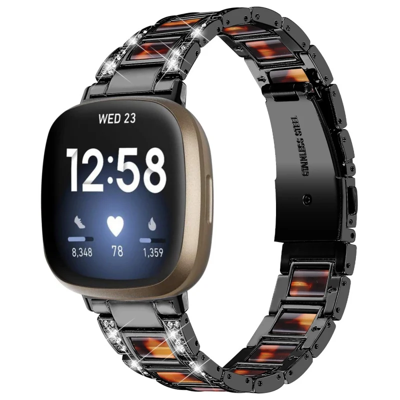 Sehr gut Fitbit Versa 3 Metall und Strass armband