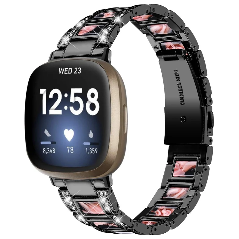 Sehr gut Fitbit Versa 3 Metall und Strass armband