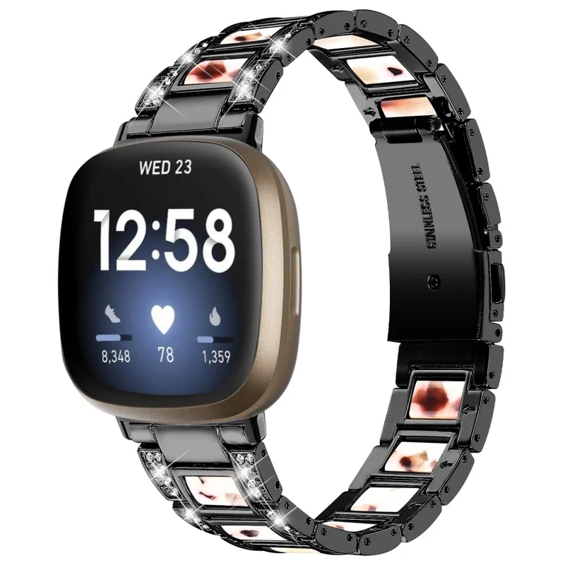 Sehr gut Fitbit Versa 3 Metall und Strass armband