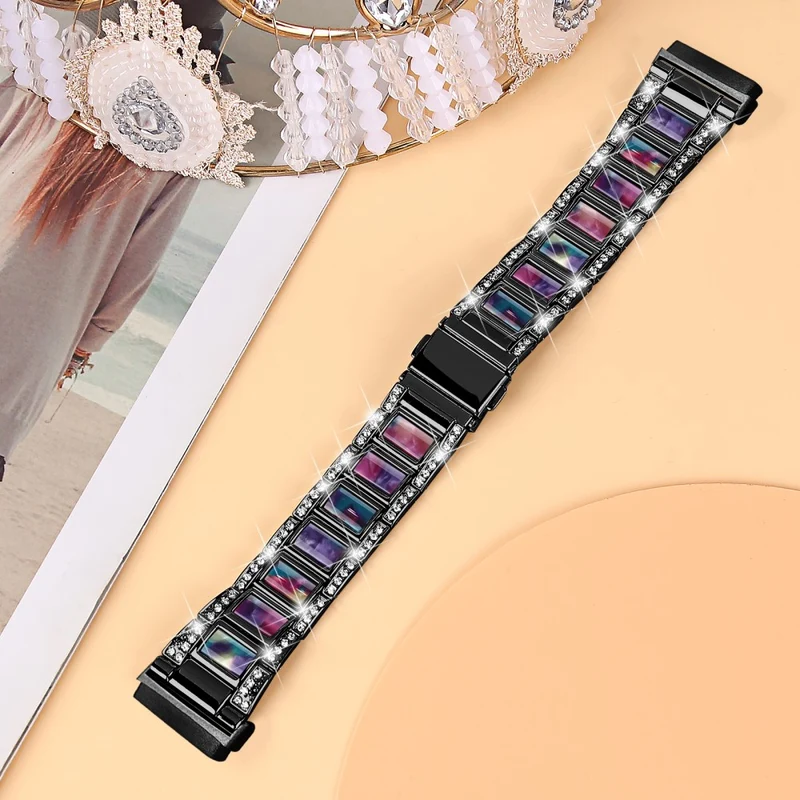 Sehr gut Fitbit Versa 3 Metall und Strass armband