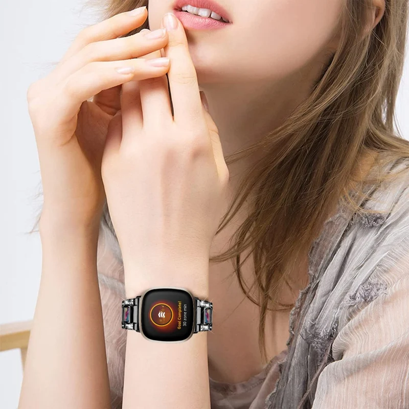 Sehr gut Fitbit Versa 3 Metall und Strass armband