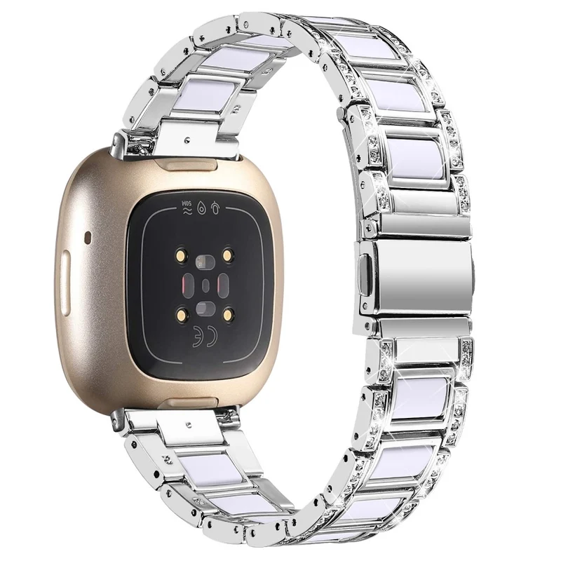 Sehr robust Fitbit Versa 3 Metall und Strass armband