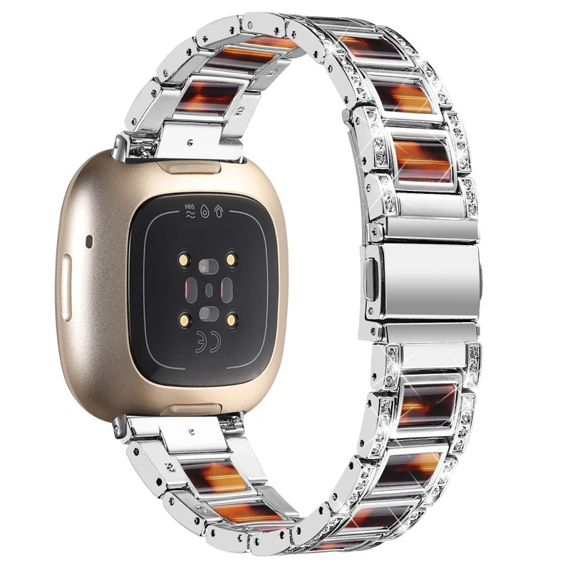 Sehr robust Fitbit Versa 3 Metall und Strass armband