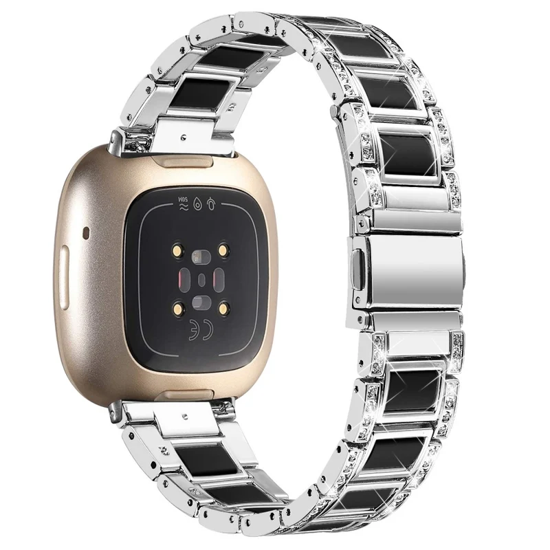 Sehr robust Fitbit Versa 3 Metall und Strass armband