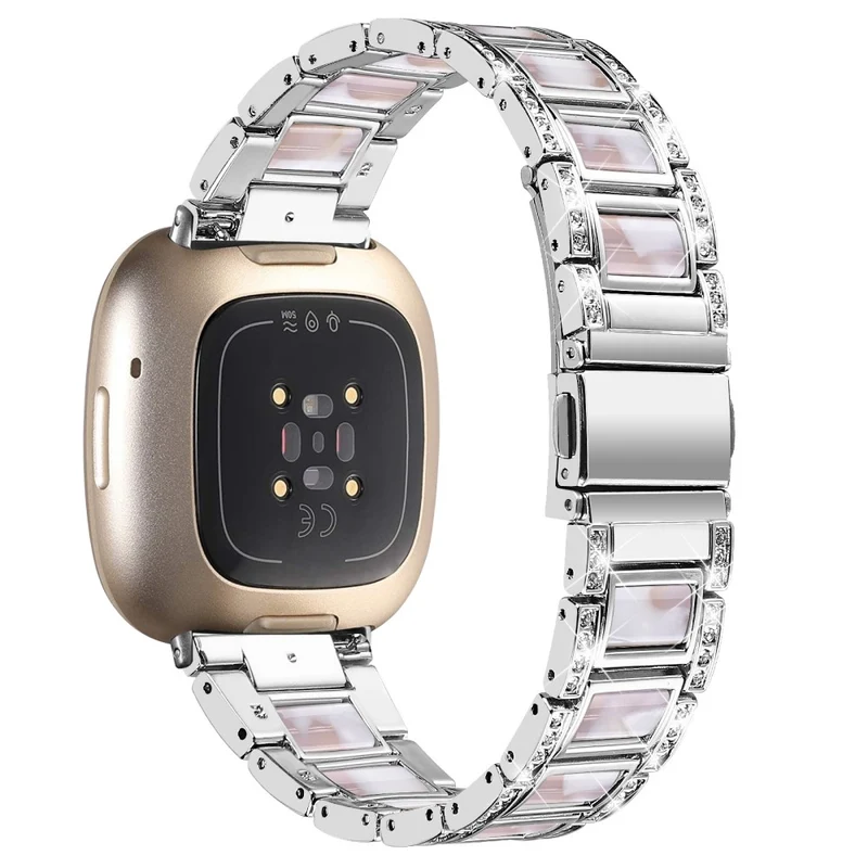Sehr robust Fitbit Versa 3 Metall und Strass armband