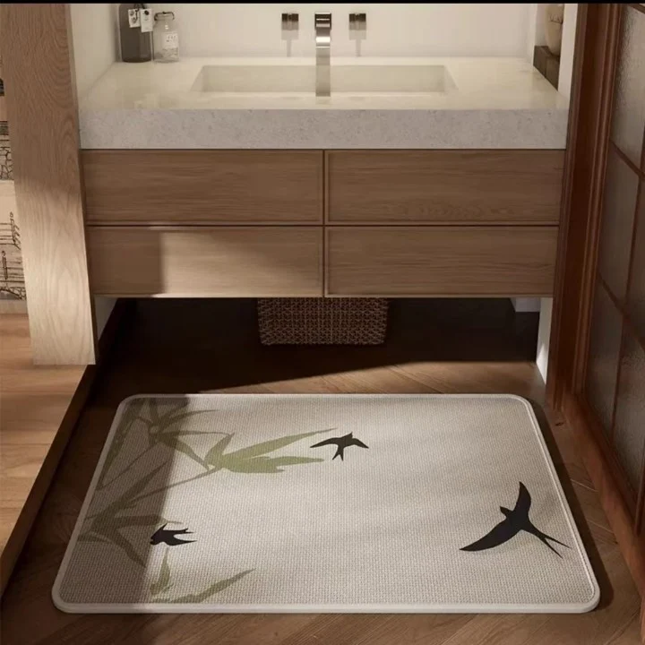 Strukturierter Floral Design Badezimmermatte