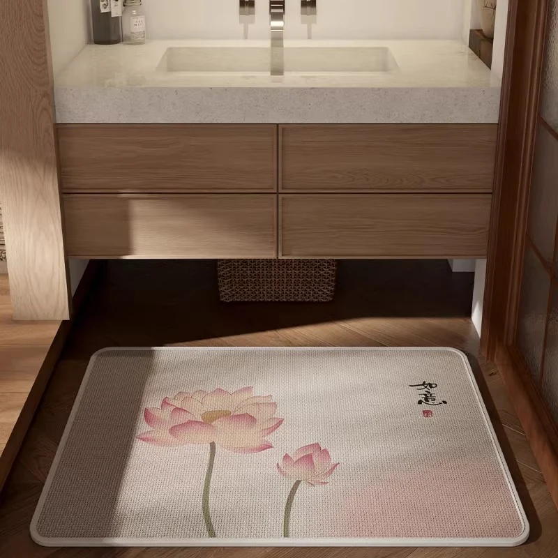 Strukturierter Floral Design Badezimmermatte