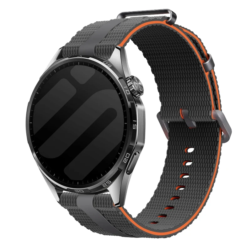 Amazfit Active 3 Premium Silikon Active Armband (Hellgrau/Orange)