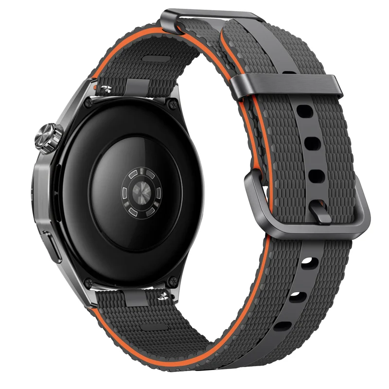 Amazfit Active 3 Premium Silikon Active Armband (Hellgrau/Orange)