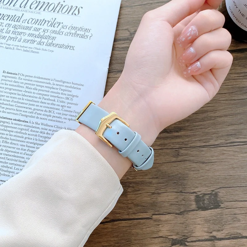 Apple Watch Series 7 41mm Echtes Leder und Strass armband