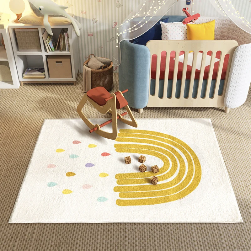 Kinderspielteppich im Regenbogen-Thema