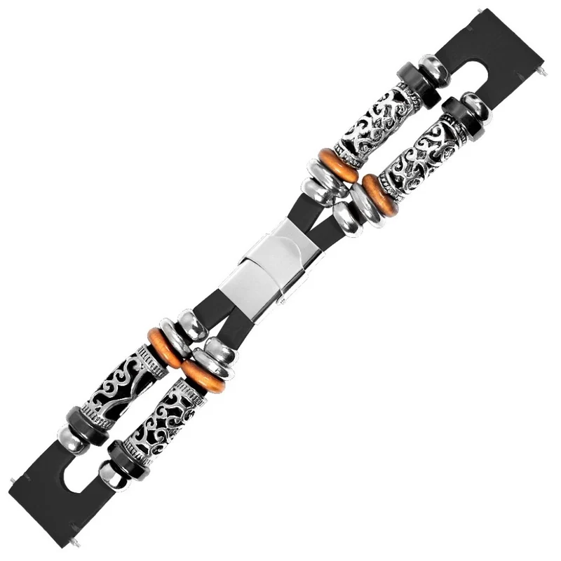 Sehr reizvoll Universell Echtes Leder und Metall armband