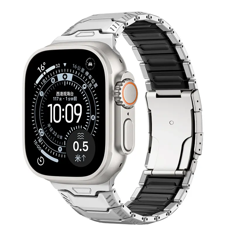 Apple Watch Mecha Titan Hybrid Armband (Titan/Schwarz)