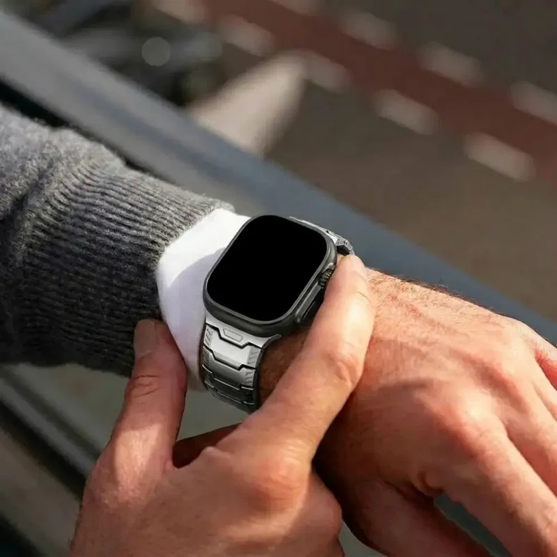 Apple Watch Mecha Titan Hybrid Armband (Titan/Schwarz)
