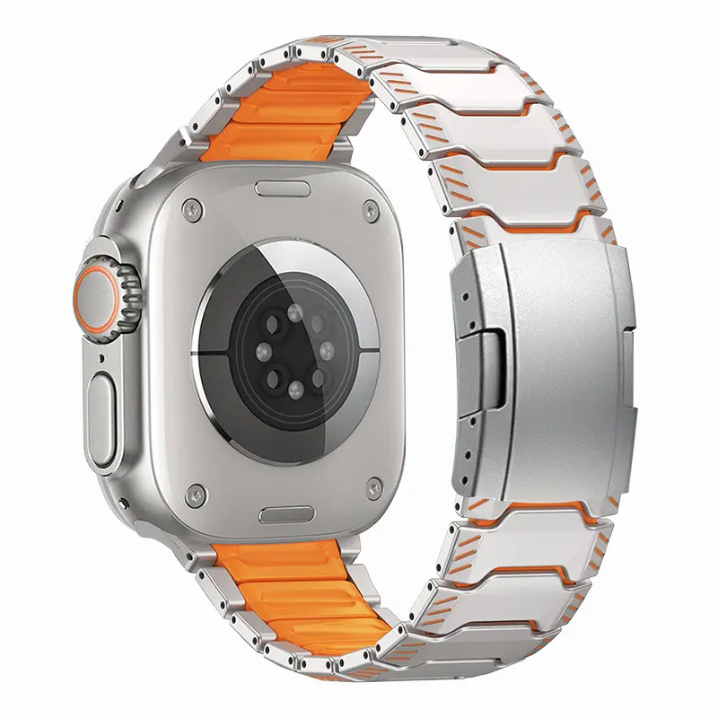 Apple Watch Mecha Titan Hybrid Armband (Titan/Orange)