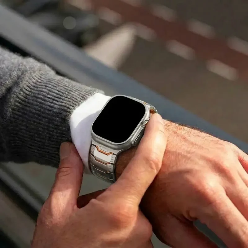 Apple Watch Mecha Titan Hybrid Armband (Titan/Orange)