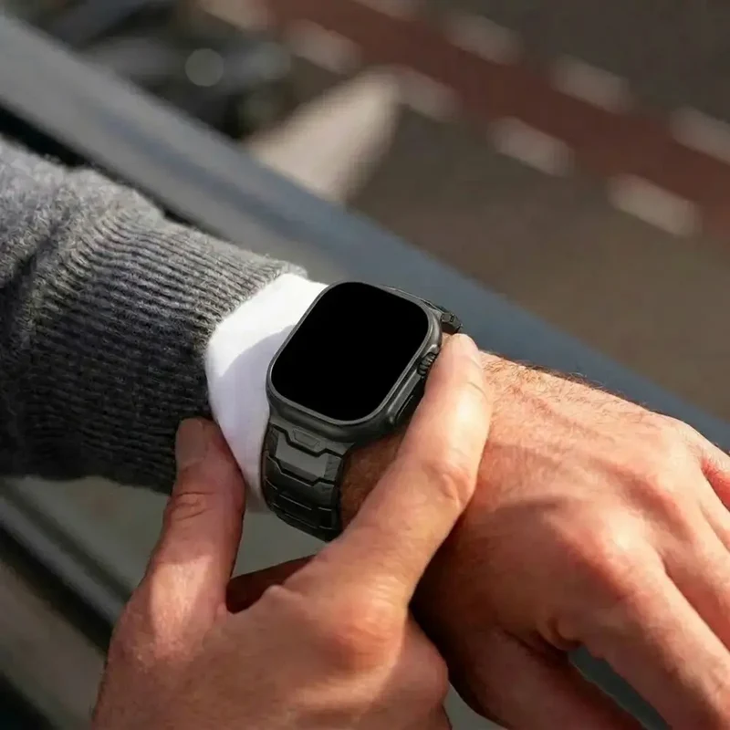 Apple Watch Mecha Titan Hybrid Armband (Schwarz)