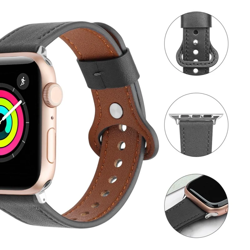 Auffallend schön Universell Apple Echtes Leder armband