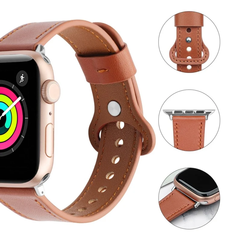 Stilvoll Universell Apple Echtes Leder armband